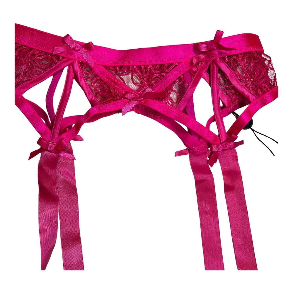 For Love & Lemons Soutache Lace Garter Belt Hot Pink Size Small New